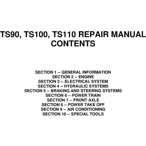 New Holland TS90 TS100 TS110 Tractor Pdf Repair Service Manual (p. Nb. 86572172)