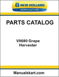 New Holland VX680 Grape Harvester Pdf Parts Catalog Manual