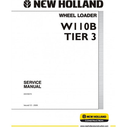 New Holland W110B Wheel Loader Pdf Repair Service Manual (p. Nb. 84249879)
