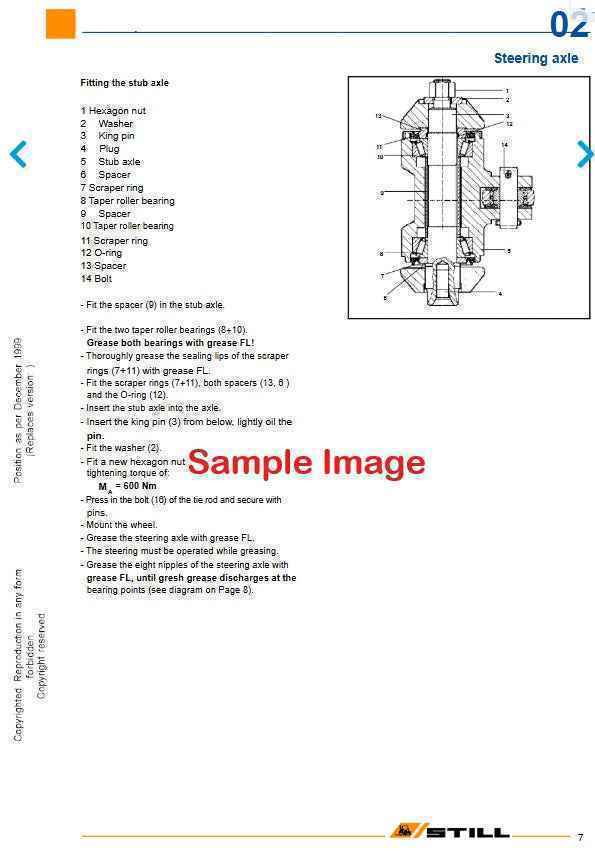 Still FM-X-10, FM-X-12, FM-X-14, FM-X-17, FM-X-20, FM-X-25 Reach Truck Pdf Repair Service Manual