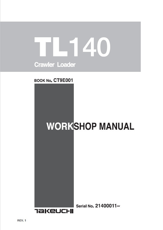 Takeuchi TL140 Loader Pdf Repair Service Manual