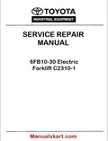 Toyota 6FB10-30 Electric Forklift PDF Repair Service Manual C2310-1