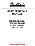 Toyota 7BRU18, 7BRU23, 7BDRU15, 7BSU20 & 7BSU25 Pallet Truck Repair Service Manual PDF CL220-0