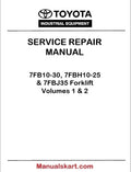 Toyota 7FB10-30, 7FBH10-25 & 7FBJ35 Forklift Repair Service Manual PDF – Volumes 1 & 2