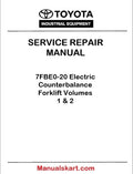 Toyota 7FBE0-20 Electric Counterbalance Forklift Volumes 1 & 2 PDF Repair Service Manual