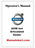 Volvo A25E 4x4 Articulated Hauler Pdf Operator's Manual