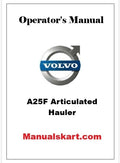 Volvo A25F Articulated Hauler Pdf Operator's Manual SN 320001-