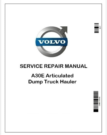 Volvo A30E Articulated Dump Truck Hauler Repair Service Pdf Manual
