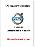 Volvo A35F FS Articulated Hauler Pdf Operator's Manual SN 320001-
