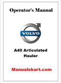 Volvo A40 Articulated Hauler Pdf Operator's Manual