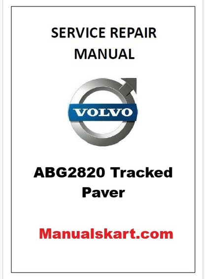 Volvo ABG2820 Tracked Paver Pdf Repair Service Manual PID:80774532