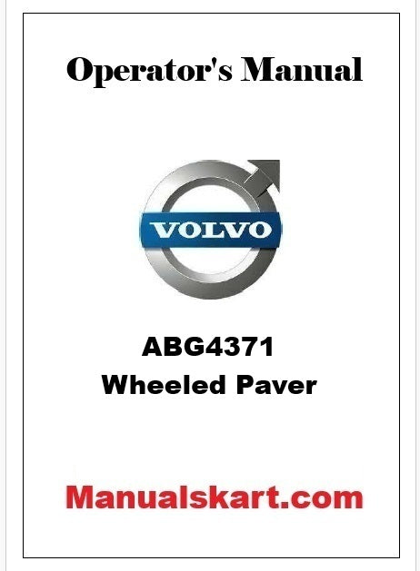 Volvo ABG4371 Wheeled Paver Pdf Operator's Manual