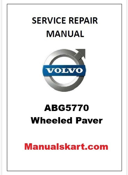 Volvo ABG5770 Wheeled Paver Pdf Repair Service Manual