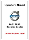 Volvo BL61 PLUS Backhoe Loader Pdf Operator's Manual