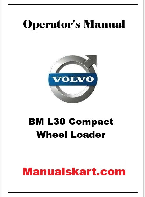 Volvo BM L30 Compact Wheel Loader Pdf Operator's Manual