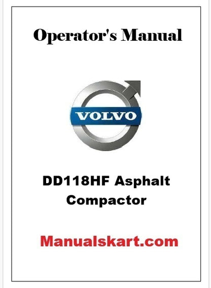 Volvo DD118HF Asphalt Compactor Pdf Operator's Manual