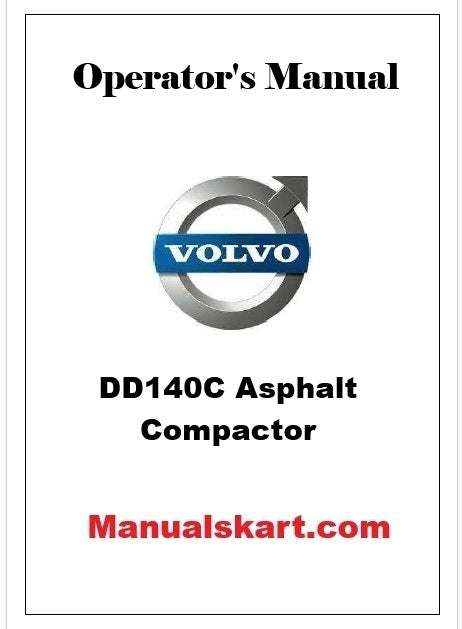 Volvo DD140C Asphalt Compactor Pdf Operator's Manual