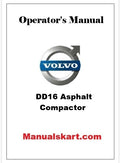 Volvo DD16 Asphalt Compactor Pdf Operator's Manual