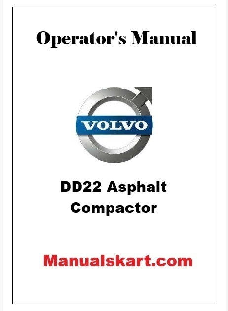 Volvo DD22 Asphalt Compactor Pdf Operator's Manual PID:80810609
