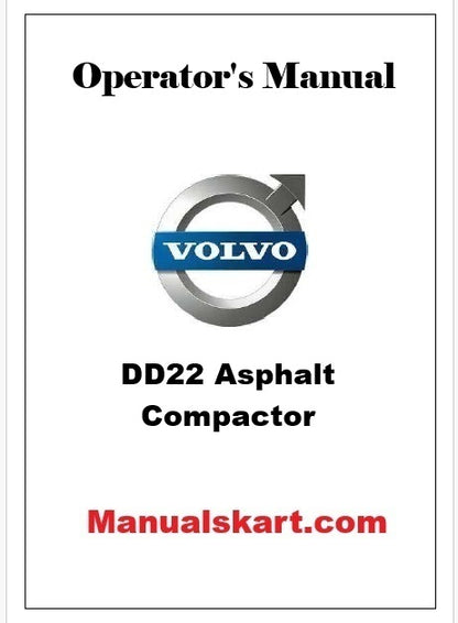 Volvo DD22 Asphalt Compactor Pdf Operator's Manual PID:80810609
