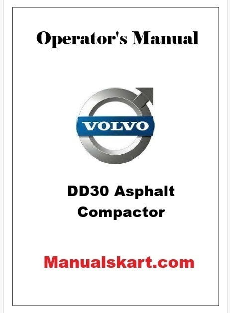 Volvo DD30 Asphalt Compactor Pdf Operator's Manual