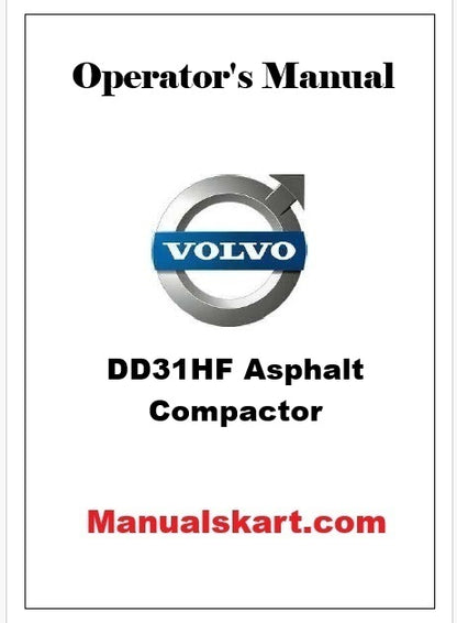 Volvo DD31HF Asphalt Compactor Pdf Operator's Manual
