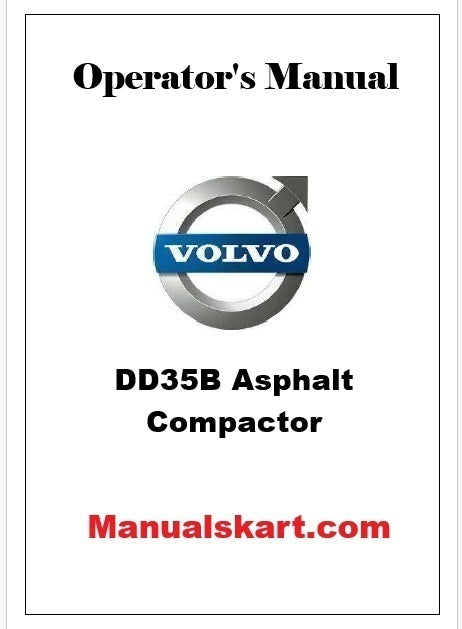 Volvo DD35B Asphalt Compactor Pdf Operator's Manual