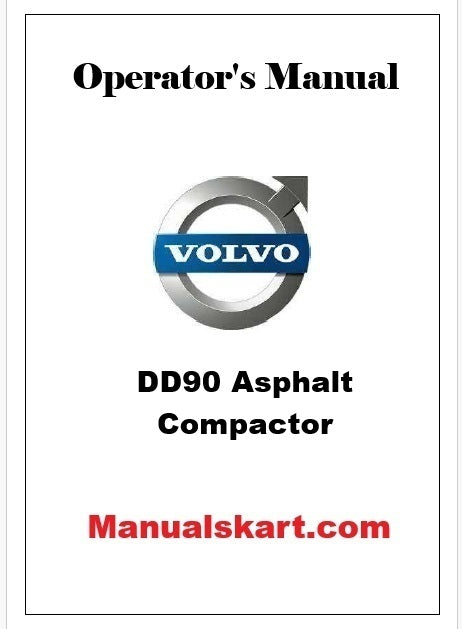 Volvo DD90 Asphalt Compactor Pdf Operator's Manual