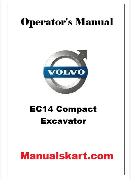 Volvo EC14 Compact Excavator Pdf Operator's Manual