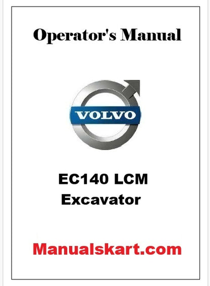 Volvo EC140 LCM Excavator Pdf Operator's Manual