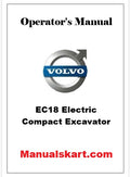 Volvo EC18 Electric Compact Excavator Pdf Operator's Manual
