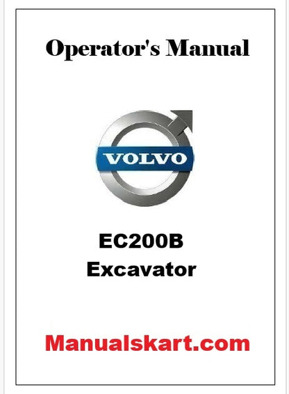 Volvo EC200B Excavator Pdf Operator's Manual