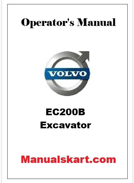 Volvo EC200B Excavator Pdf Operator's Manual
