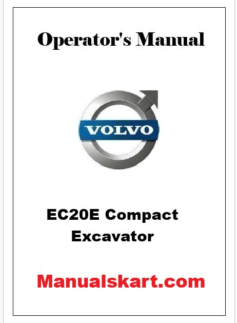Volvo EC20E Compact Excavator Pdf Operator's Manual