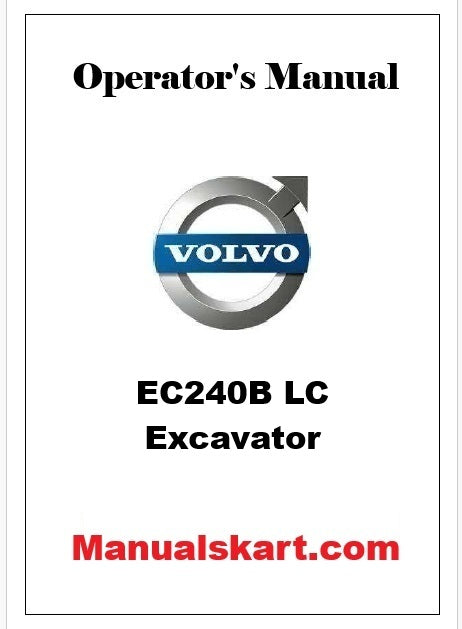 Volvo EC240B LC Excavator Pdf Operator's Manual