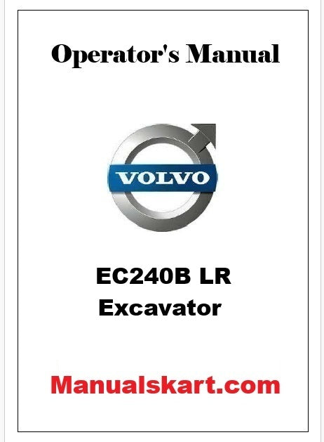 Volvo EC240B LR Excavator Pdf Operator's Manual