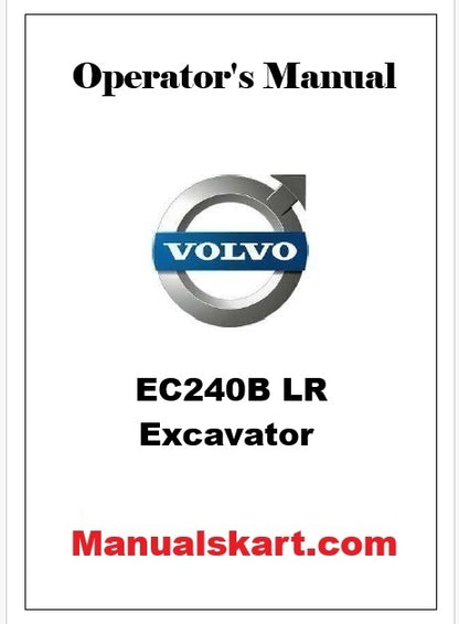 Volvo EC240B LR Excavator Pdf Operator's Manual