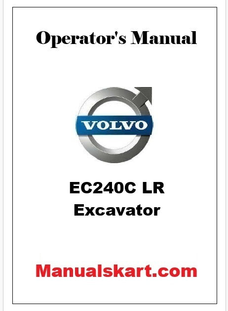Volvo EC240C LR Excavator Pdf Operator's Manual