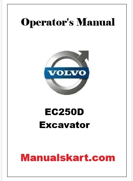 Volvo EC250D Excavator Pdf Operator's Manual