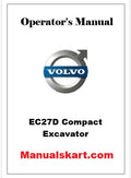 Volvo EC27D Compact Excavator Pdf Operator's Manual