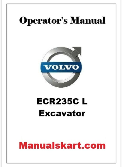 Volvo ECR235C L Excavator Pdf Operator's Manual