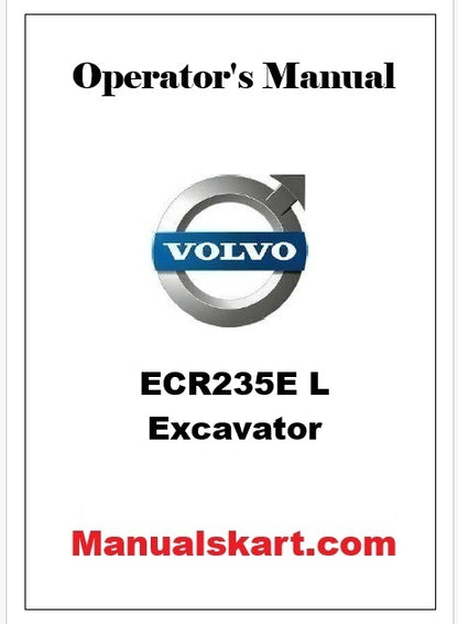 Volvo ECR235E L Excavator Pdf Operator's Manual