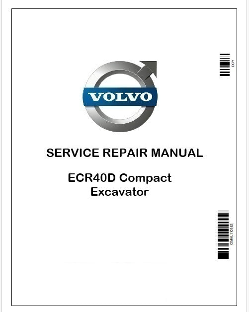 Volvo ECR40D Compact Excavator Repair Service Pdf Manual