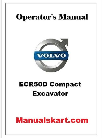 Volvo ECR50D Compact Excavator Pdf Operator's Manual