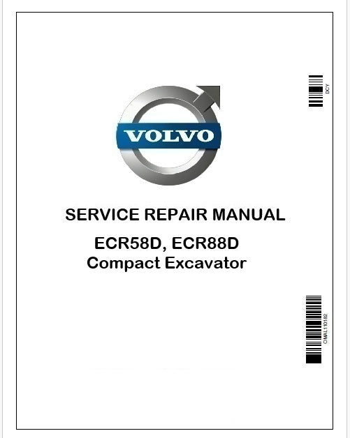 Volvo ECR58D, ECR88D Compact Excavator Repair Service Pdf Manual
