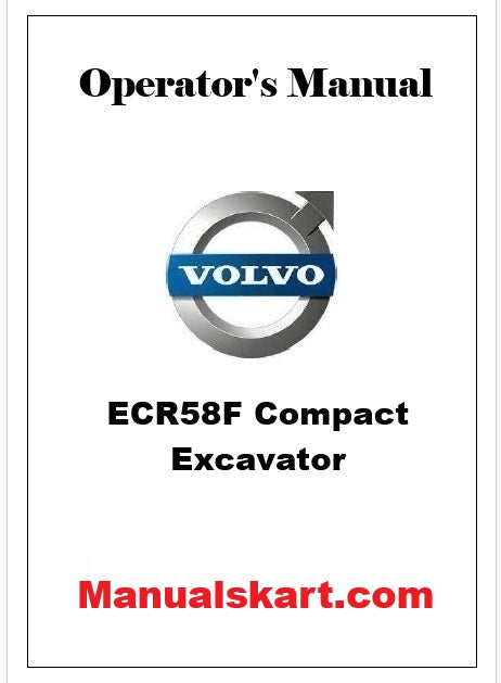 Volvo ECR58F Compact Excavator Pdf Operator's Manual