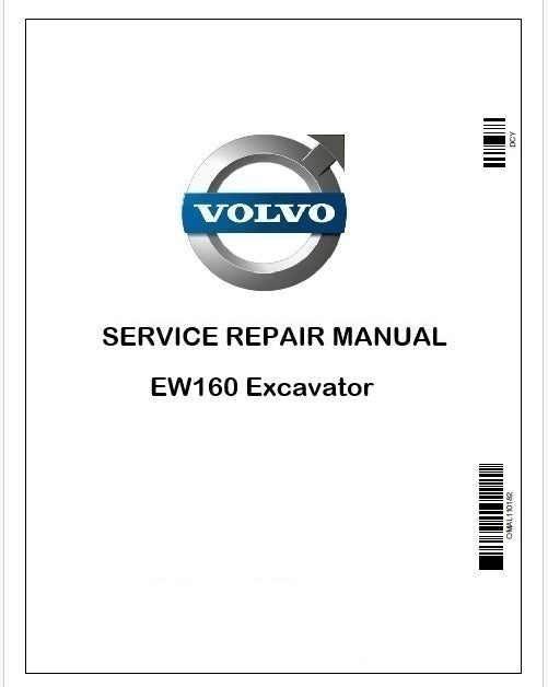 Volvo EW160 Excavator Repair Service Pdf Manual