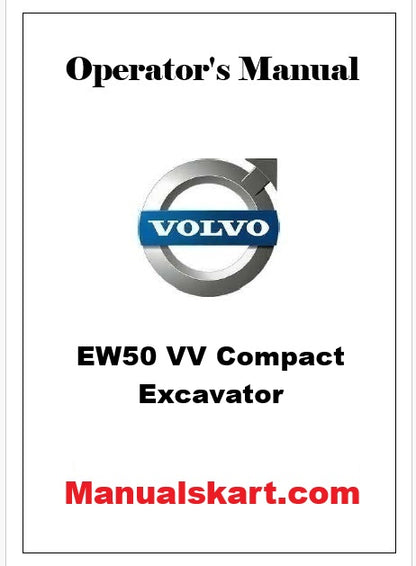 Volvo EW50 VV Compact Excavator Pdf Operator's Manual