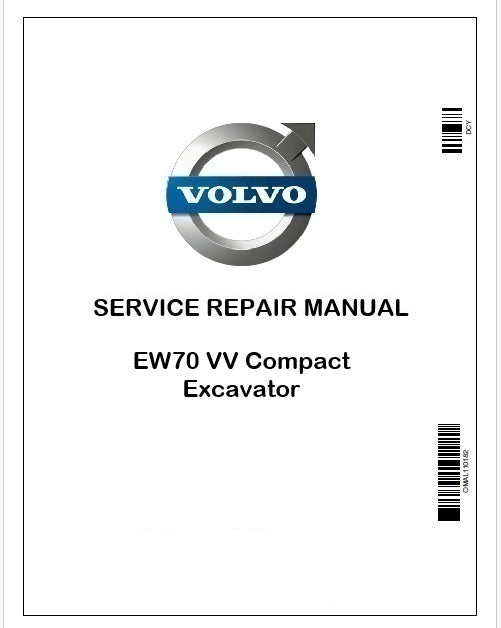 Volvo EW70 VV Compact Excavator Repair Service Pdf Manual