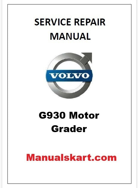 Volvo G930 Motor Grader Pdf Repair Service Manual
